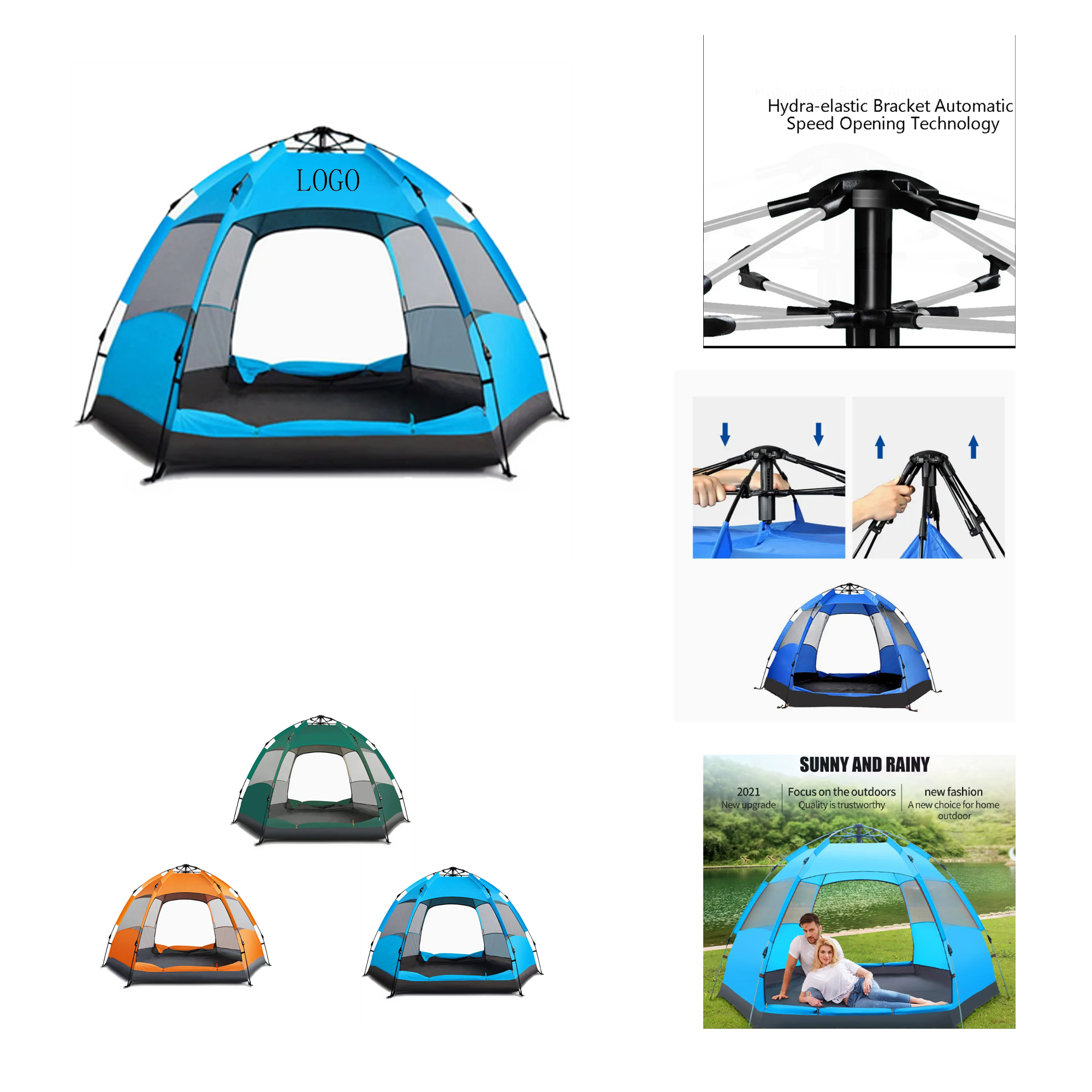 PU010 Rainproof hexagonal tent