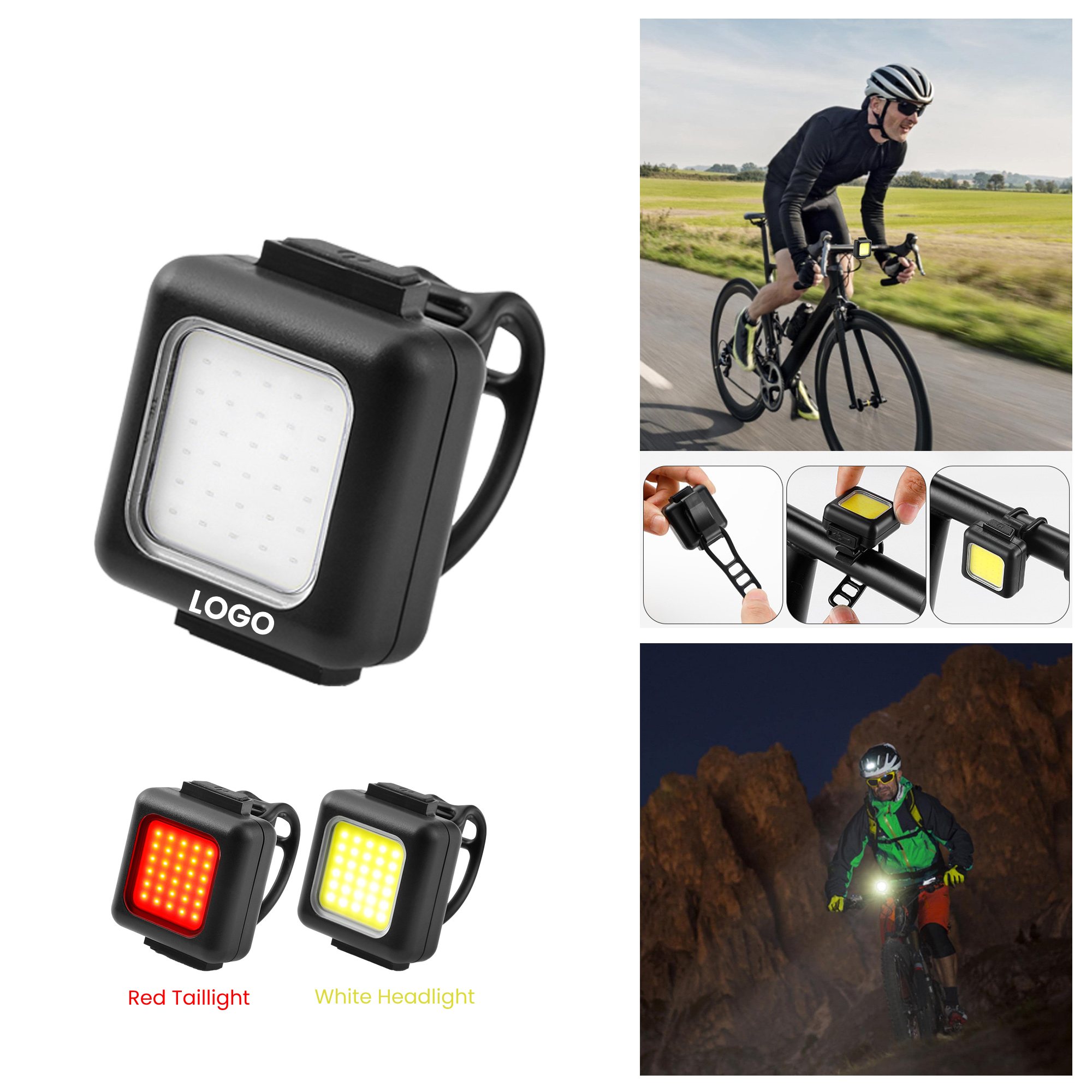PU014 Nighttime Visibility Bicycle Safety Light 1.9" x 1.5" x 0.7"