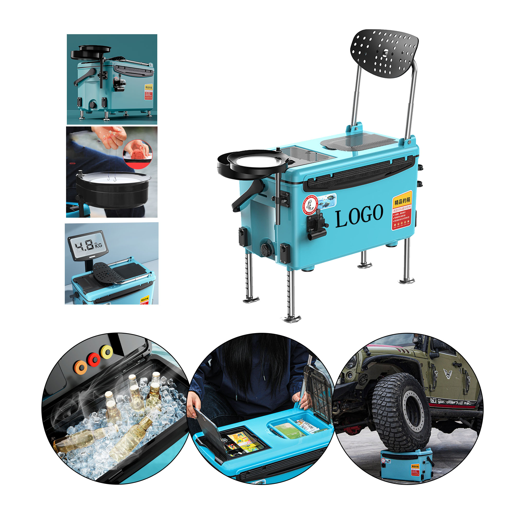 PU035 2022 Ultra-Light Multi-Functional Fishing Box Set 13.3" X 11.8" X 20.4" X 6.6&q