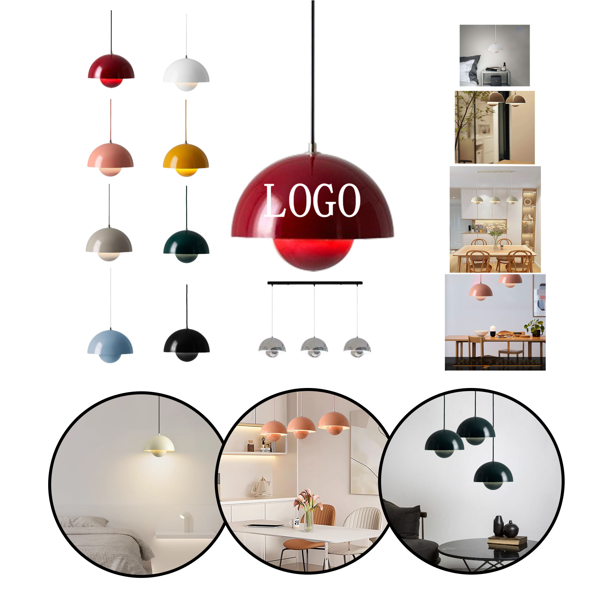 PU058 Modern Single-Head LED Chandelier for Dining & Living Rooms