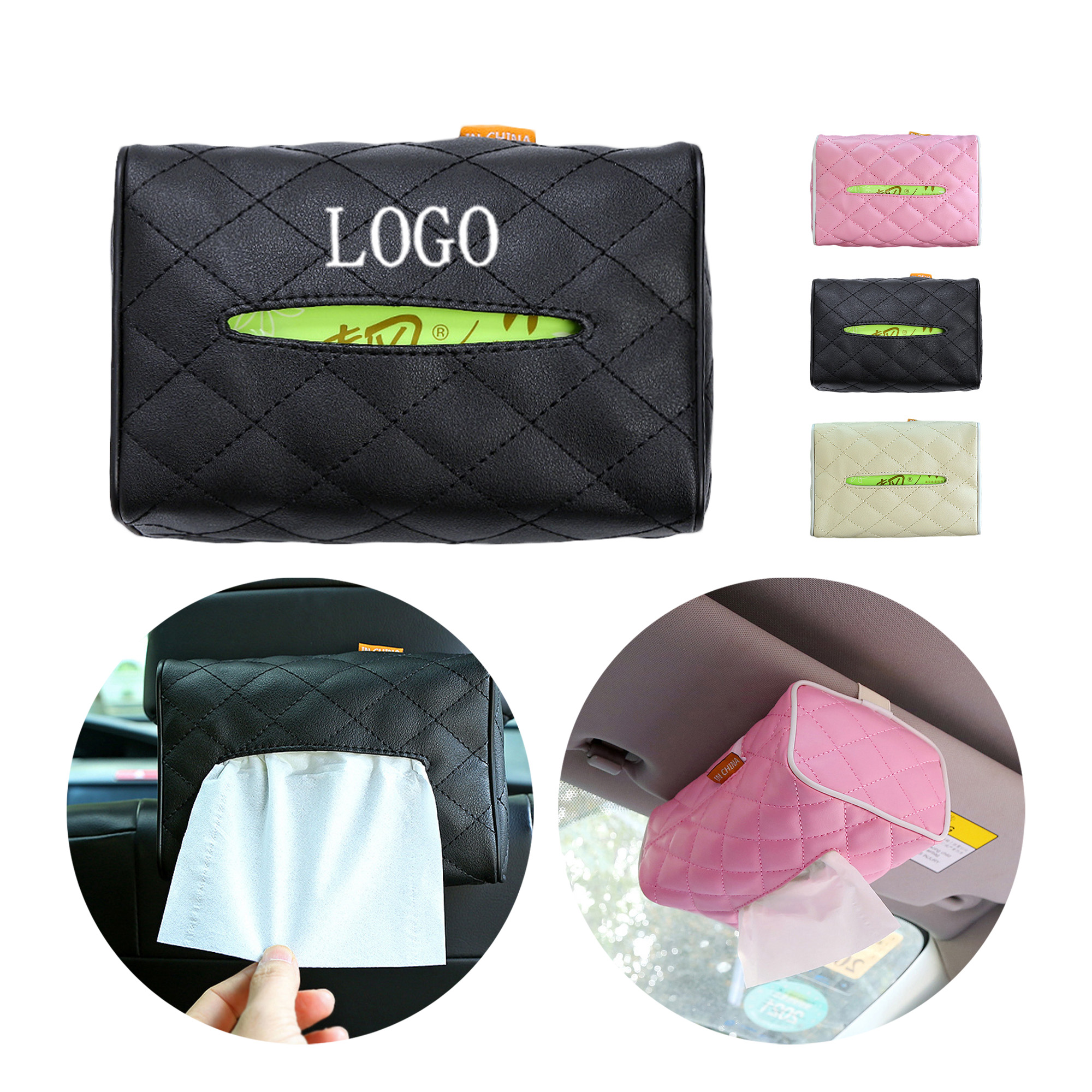 PU106 In-Car luxury tissue bag 6.3"x4.3"