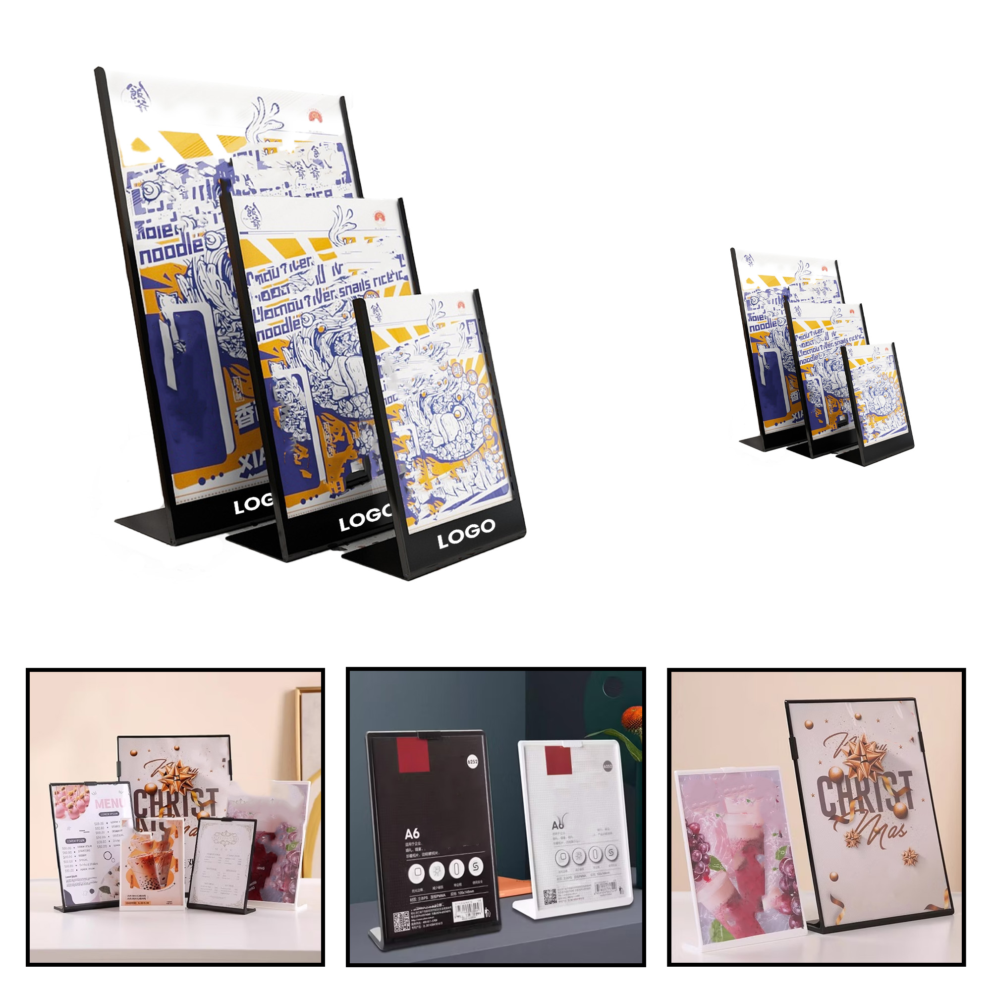 PU153 Multi-Size Metal Base Acrylic Display Board