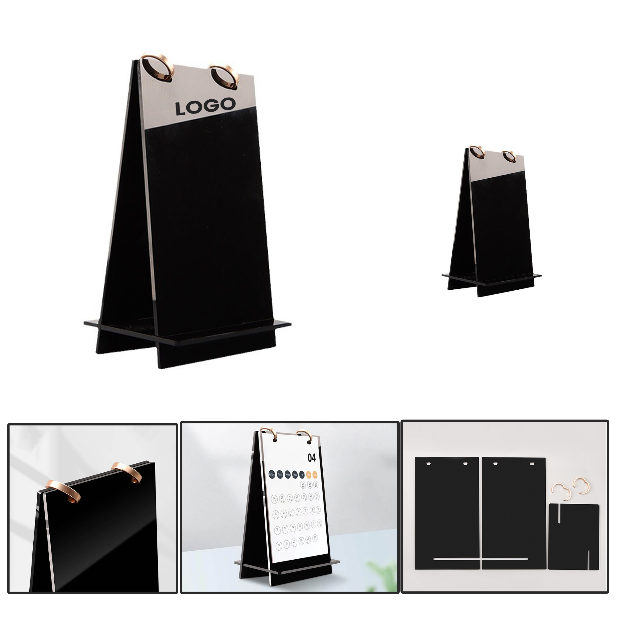PU155 Custom Acrylic Desktop Calendar Stand Display