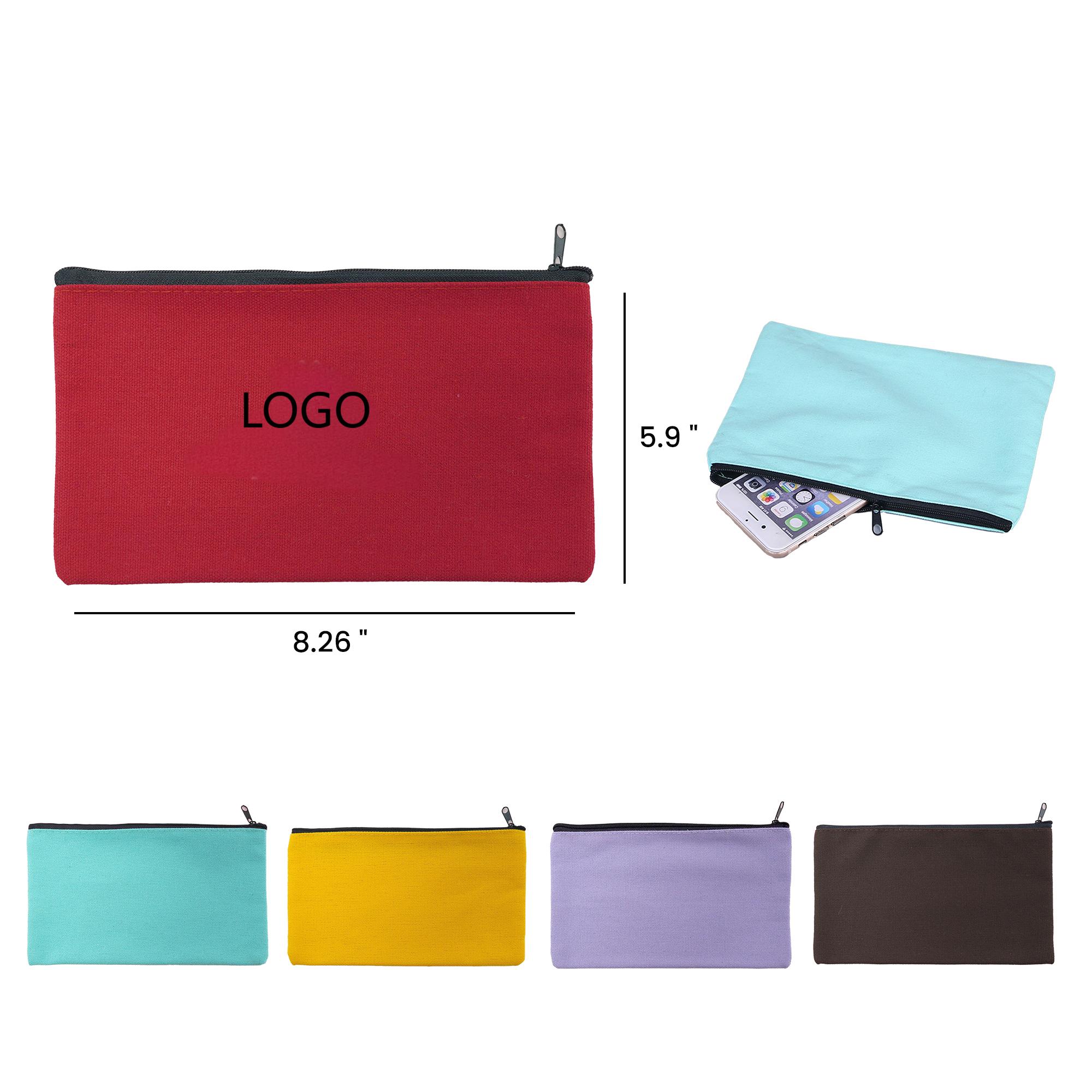 PU183 Canvas Zipper Pouch 8.26 " x 5.9 "